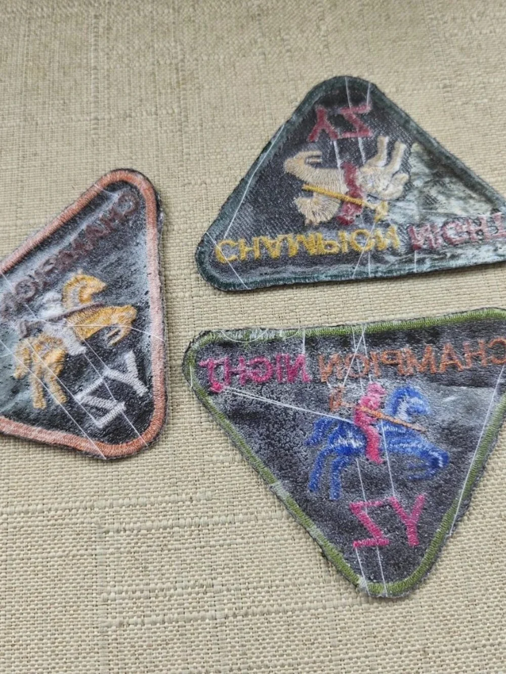 Lot of 3 Iron on Patches for Jackets Clothes Craft Embroidery Champion Night NEW - Picture 8 of 12